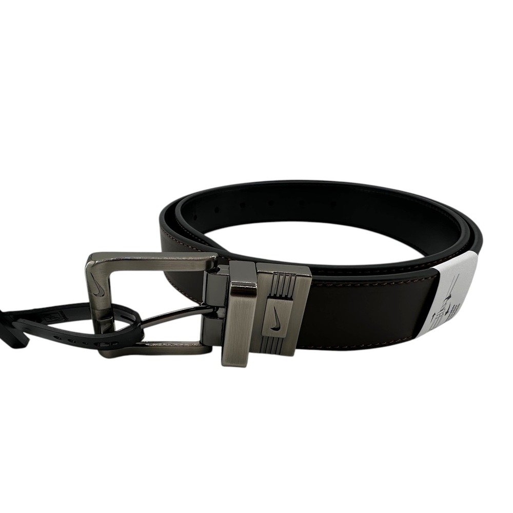 Nike Reversible Belt Black Brown Men Size Medium (34-36) Classic Logo Buckle NEW